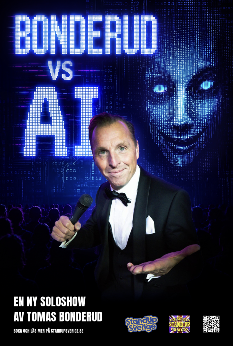 En Man I Smoking med texten BONDERUD VS AI
